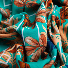 Тканина плательна штапель манстера т/бірюза