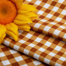 Ткань плательная штапель клітинка кориця
