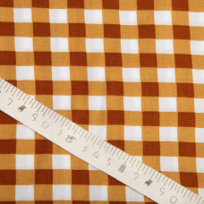 Ткань плательная штапель клітинка кориця