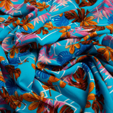 Тканина плательна штапель манстера блактитна