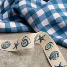 Ткань плательная штапель клітинка блакитна