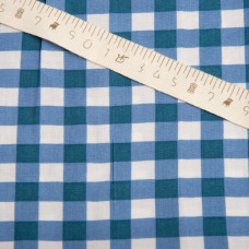 Ткань плательная штапель клітинка блакитна