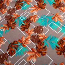 Тканина полум'яна штапель манстера капучино