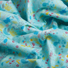 Ткань поплин хлопок заїнька блакитний