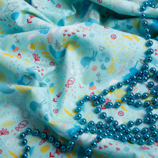 Ткань поплин хлопок заїнька блакитний