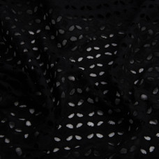 Тканина плательна бавовна батист прошва пелюстки чорна