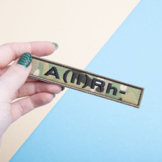 Шеврон на липучці група крові 2- 2х12 см для позначення групи крові військова нашивка патч для одягу друга