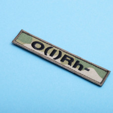 Шеврон на липучці група крові 1- 2х12 см для позначення групи крові військова нашивка патч для одягу