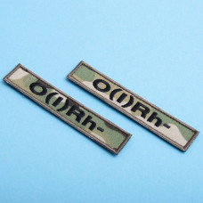 Шеврон на липучці група крові 1- 2х12 см для позначення групи крові військова нашивка патч для одягу