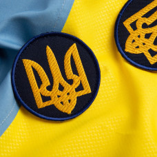 Шеврон на липучці Тризуб України круглий 7 см вишитий патч нашивка