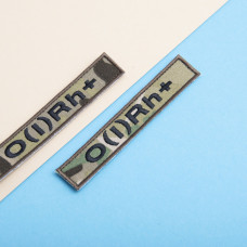 Шеврон на липучці група крові 1+ 2х12 см для позначення групи крові військова нашивка патч для одягу