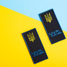 Шеврон на липучці погон "УЗ" Укрзалізниця 4х9 см вишитий патч нашивка Українська залізниця