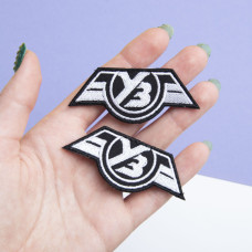 Шеврон на липучке УЗ Укрзалізниця 3х7 см срібло вишитий патч нашивка Українська залізниця