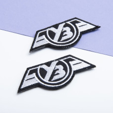 Шеврон на липучке УЗ Укрзалізниця 3х7 см срібло вишитий патч нашивка Українська залізниця