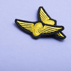 Шеврон "УЗ" Укрзалізниця 2х5 см золото вишитий патч нашивка Українська залізниця