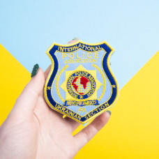 Шеврон на липучці International Police Association 8х9 см вишитий патч нашивка