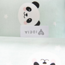 Комплект постільної білизни полуторний IDEIA бавовна натуральна 2 наволочки 50х70 см Панда м'ята