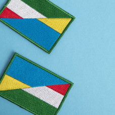 Шеврон на липучці прапор України та Угорщини Україна та Угорщина 5х8 см вишитий патч нашивка