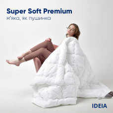 Ковдра літня Super Soft Premium 175х210 см IDEIA штучний пух бавовна перкаль антиалергенна для літа