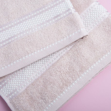 Рушник махровий Софія TM IDEIA 70х138 см пудра бавовна банний натуральний 400 гр/м2