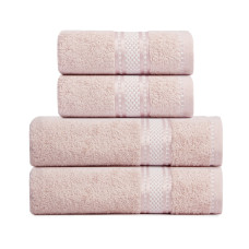 Рушник махровий Софія TM IDEIA 70х138 см пудра бавовна банний натуральний 400 гр/м2