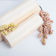 Рушник махровий Софія IDEIA 70х138 см крем бавовна натуральний банний