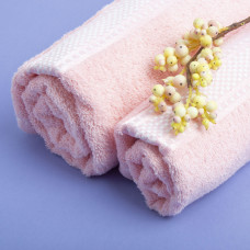 Рушник махровий Софія IDEIA 70х138 см рожеве бавовна натуральний банний