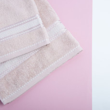 Рушник махровий Софія IDEIA 50х85 см пудра бавовна натуральний для обличчя та рук