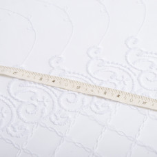 Тканина тюль сітка з вишивкою V-010 біла