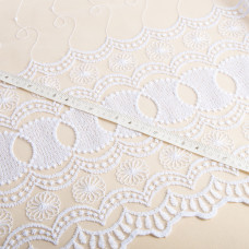 Тканина тюль сітка з вишивкою V-114 біла