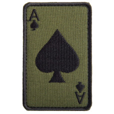 Шеврон на липучці Карта Туз Пік Ace of Spades 5х8 см вишитий патч нашивка