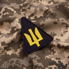 Шеврон на липучці Авіаційних військ чорний 9х8 см вишитий патч нашивка