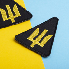 Шеврон на липучці Авіаційних військ чорний 9х8 см вишитий патч нашивка