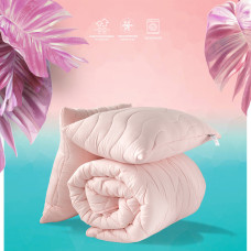 Набір Tropical євро ковдра 200х220 см + 2 подушки 50х70 см пудра IDEIA антиалергійний