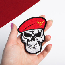 Шеврон нашивка на липучці Череп Десантно-штурмових війська України 7х8,5 см