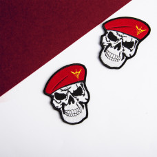 Шеврон нашивка на липучці Череп Десантно-штурмових війська України 7х8,5 см