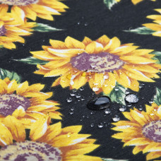 Тканина декоративна FRANK з водовідштовхувальним просоченням  соняшник чорна