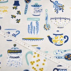 Тканина декоративна Чаювання з водовідштовхувальним просоченням V-03 синя