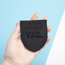 Шеврон на липучці Одеська Залізниця 8х9,5 см Українська залізниця чорний вишитий патч нашивка