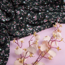 Тканина плательна атлас креш парижанка чорний