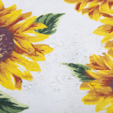Ткань декоративная FRANK з водовідштовхувальним просоченням соняшник біла