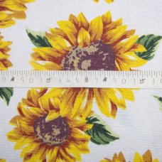 Ткань декоративная FRANK з водовідштовхувальним просоченням соняшник біла