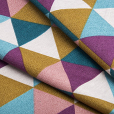 Ткань декоративная Трикутники з водовідштовхувальним просоченням V-1 сіра бордо жовта