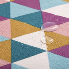 Ткань декоративная Трикутники з водовідштовхувальним просоченням V-1 сіра бордо жовта