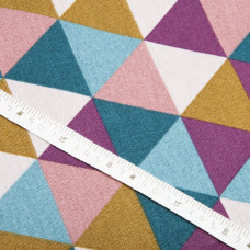 Ткань декоративная Трикутники з водовідштовхувальним просоченням V-1 сіра бордо жовта