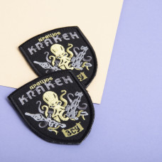 Шеврон на липучці працює Кракен KRAKEN 6,5х8 см вишитий патч нашивка