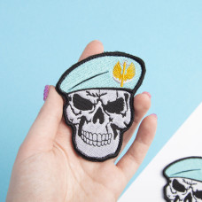Шеврон на липучці Череп Морська піхота України 7х8,5 см вишитий патч нашивка
