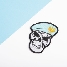 Шеврон на липучці Череп Морська піхота України 7х8,5 см вишитий патч нашивка