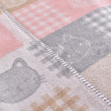 Плед дитячий 90х120 см бавовна PAPAELLA натуральна бавовна теплий ніжний в ліжечко коляску киця