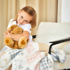 Плед дитячий 90х120 см бавовна PAPAELLA натуральна бавовна теплий ніжний в ліжечко коляску киця